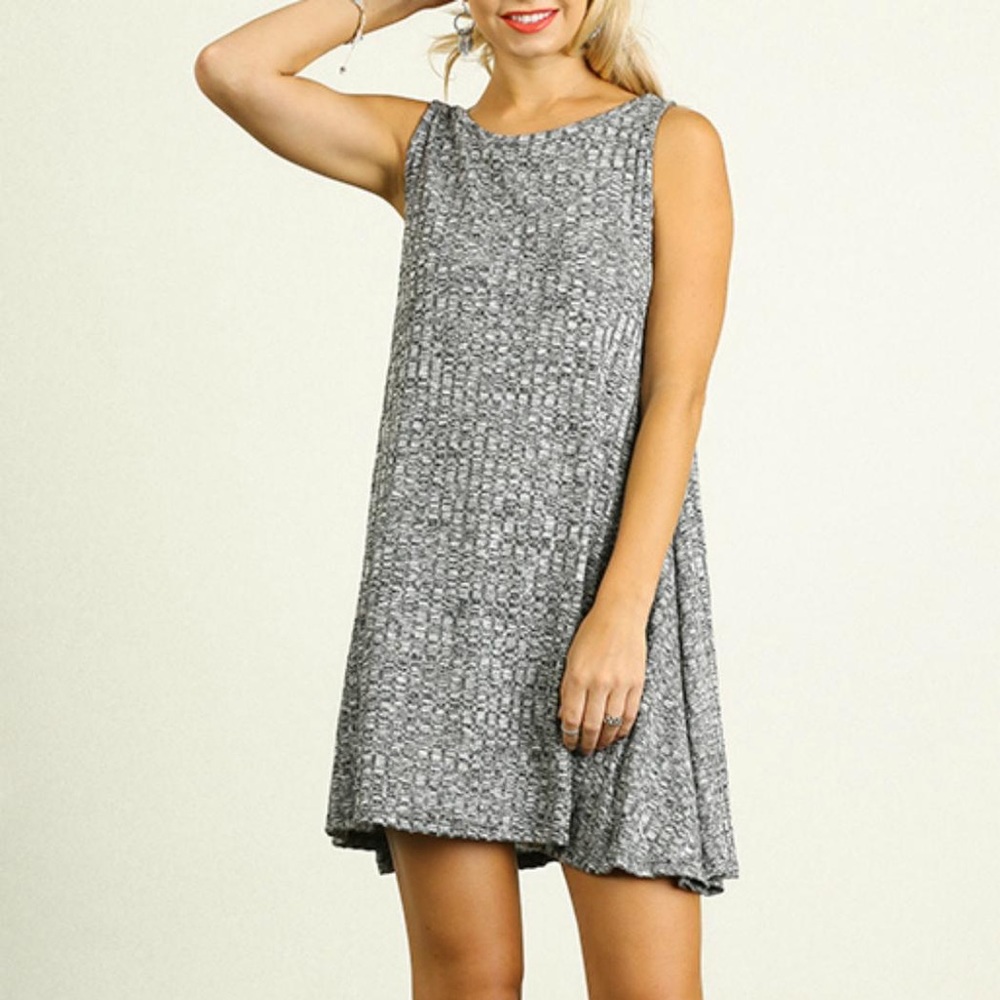 Gray Sleeveless Swing Dress | Medium